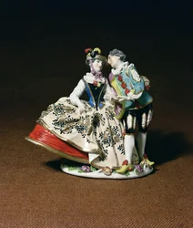 Amantes españoles, grupo de Meissen, c.1741